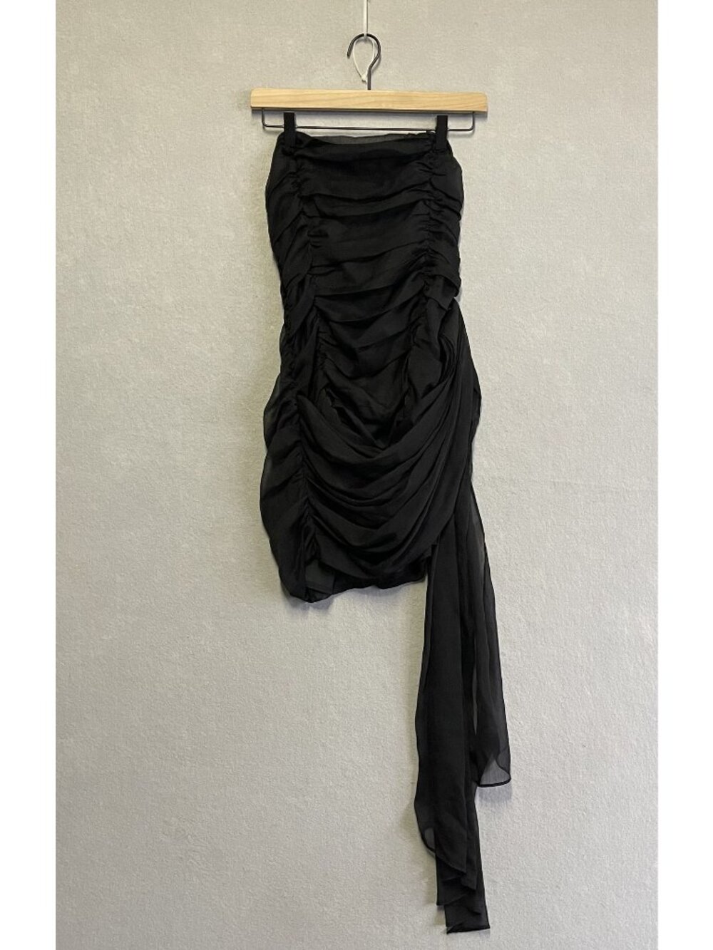Lulu's Exceptional Beauty Black Ruched Strapless Bodycon Mini Dress S